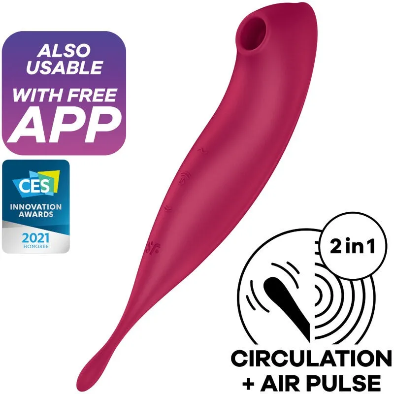 Twirling Pro+ Air Pulse Stimulator & Vibrator App Rot von Satisfyer Connect | Fesselliebe.de