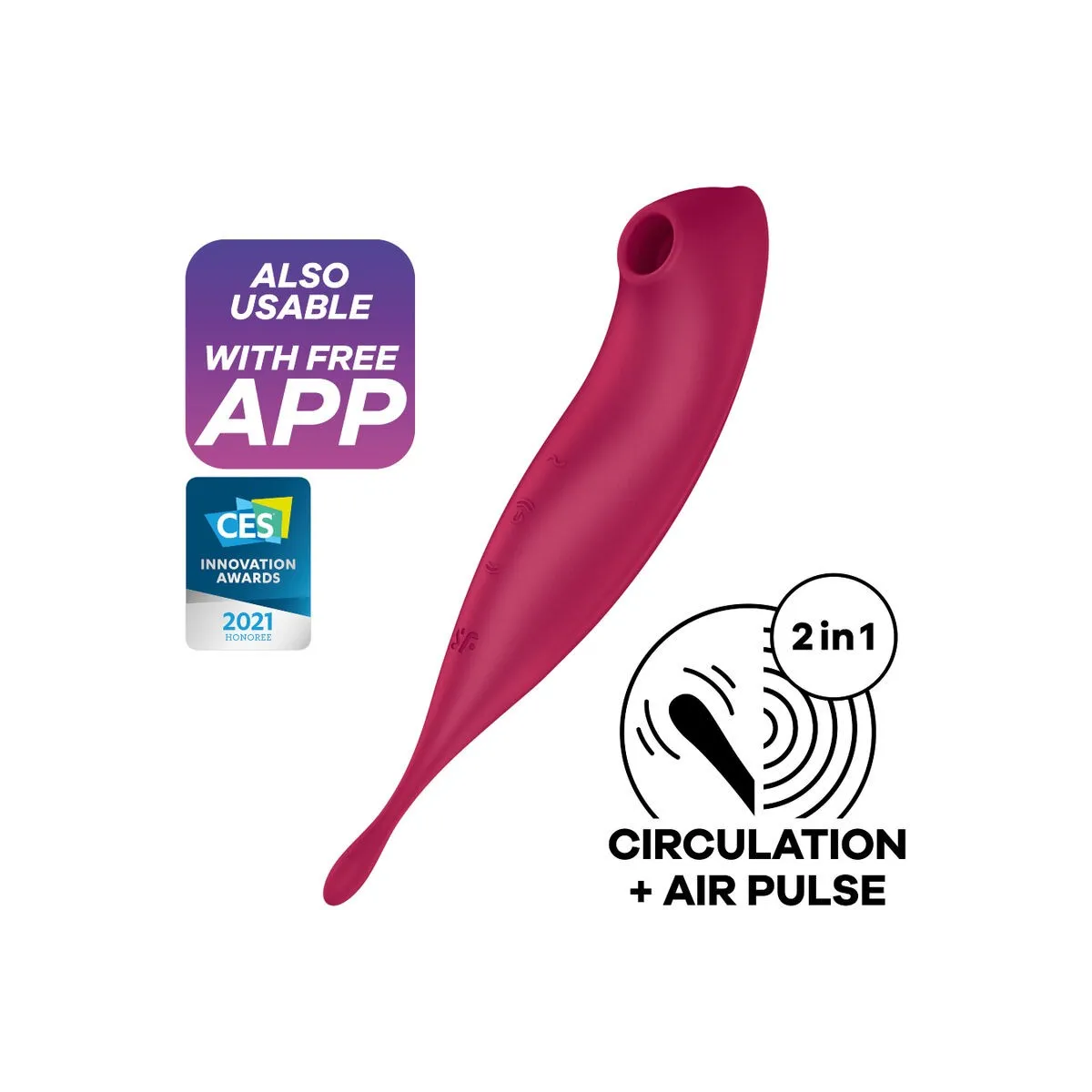 Twirling Pro+ Air Pulse Stimulator & Vibrator App Rot von Satisfyer Connect | Fesselliebe.de