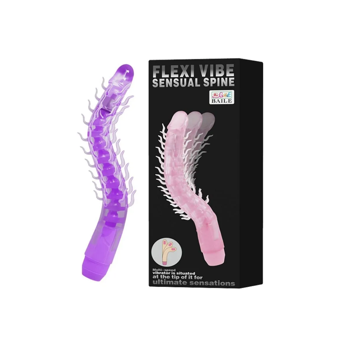 Flexi Vibe Sensual Spine Biegbarer Vibrierdildo Flieder 23,5 cm von Baile | Fesselliebe.de