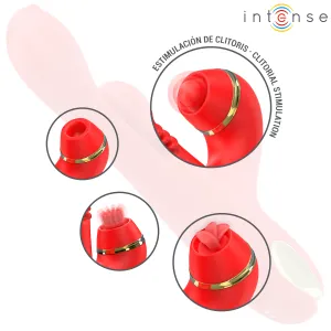 Katy Multifunktions-Klitoris-Stimulator 4 Austauschbare Köpfe Rot von Intense Fun
