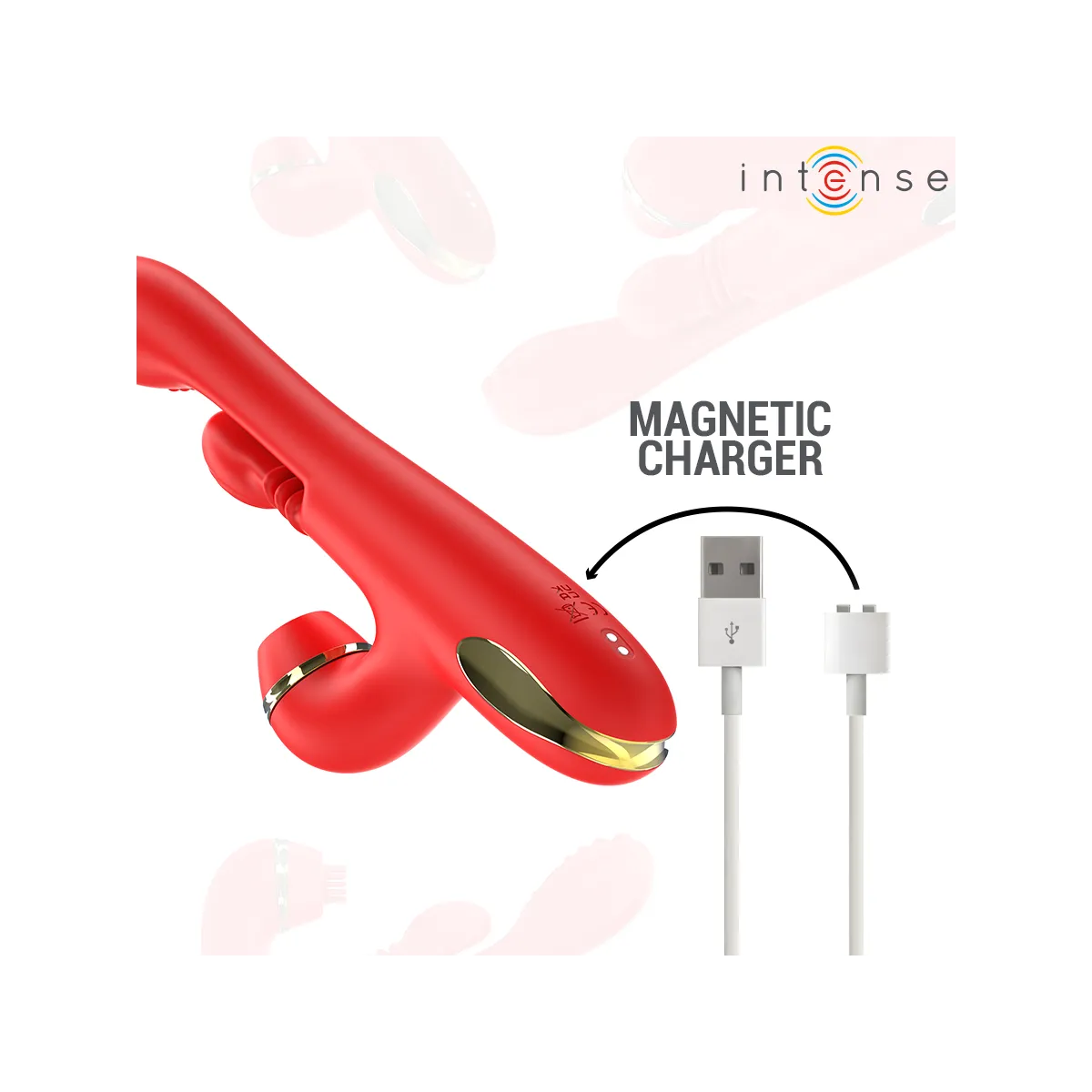 Katy Multifunktions-Klitoris-Stimulator 4 Austauschbare Köpfe Rot von Intense Fun | Fesselliebe.de