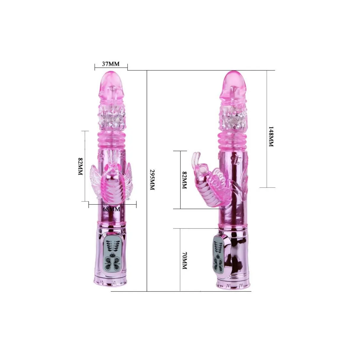 Wiederaufladbarer Vibrator mit Rotation und Pochenden Schmetterlingsstimulator von Baile Rotations | Fesselliebe.de