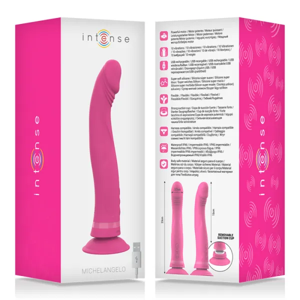 Michelangelo Rosa Silikon-Vibrator-Dildo von Intense Fun | Fesselliebe.de