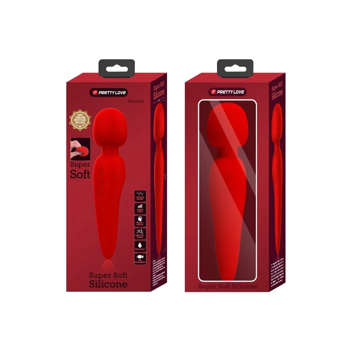 Meredith Massager 12 Vibrationsmodi Rot von Pretty Love Smart | Fesselliebe.de