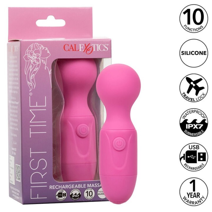 First Time wiederaufladbarer Massager 10 Vibrationen Rosa von Calexotics | Fesselliebe.de