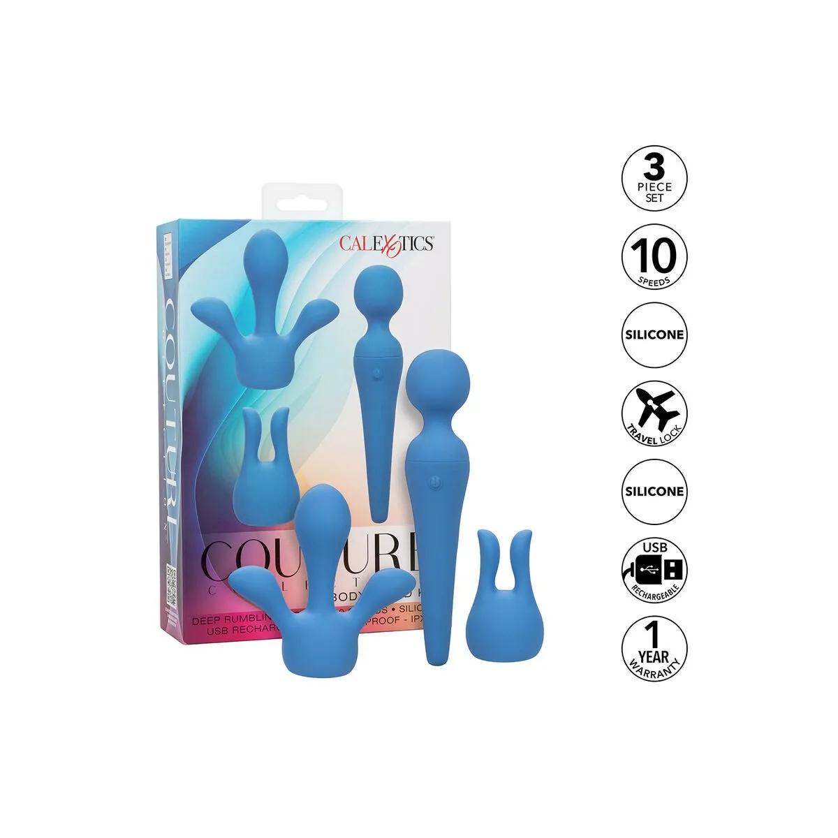 Couture Kit Vibratorstab 10 Vibrationen Blau von Calexotics | Fesselliebe.de