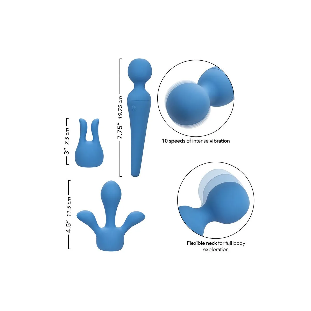 Couture Kit Vibratorstab 10 Vibrationen Blau von Calexotics | Fesselliebe.de