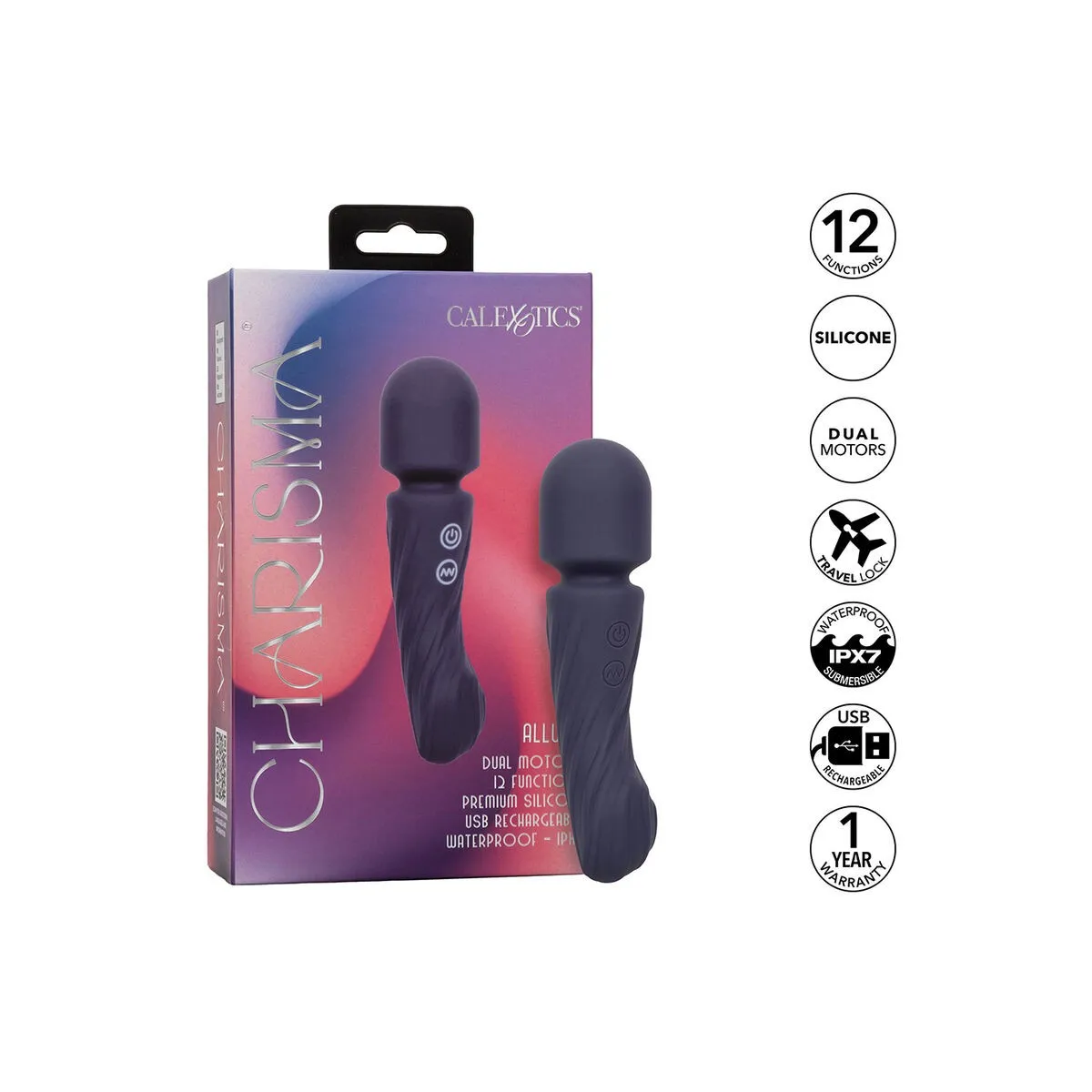 Charisma Allure Massager Doppelmotor 12 Funktionen 17,25 cm X 4,5 cm Lila von Calexotics | Fesselliebe.de