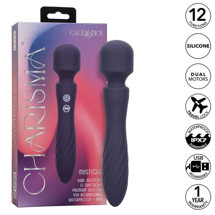 Charisma Mystique Massager Doppelmotor 12 Funktionen 20,5 cm X 4,5 cm Lila von Calexotics | Fesselliebe.de