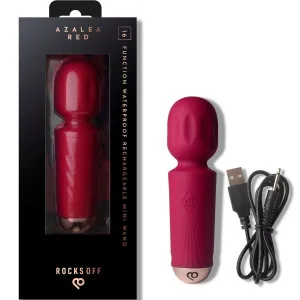 Wiederaufladbarer Mini-Zauberstab mit 16 Funktionen, Azaleenrot von Rocks-Off