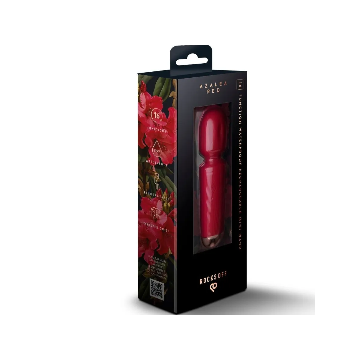 Wiederaufladbarer Mini-Zauberstab mit 16 Funktionen, Azaleenrot von Rocks-Off | Fesselliebe.de