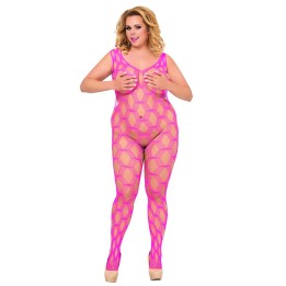 Pinkes Netz-Catsuit ouvert 6254, Bodystocking von Softline Plus Size | Fesselliebe.de