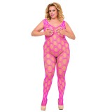 Pinkes Netz-Catsuit ouvert 6254, Bodystocking von Softline Plus Size | Fesselliebe.de