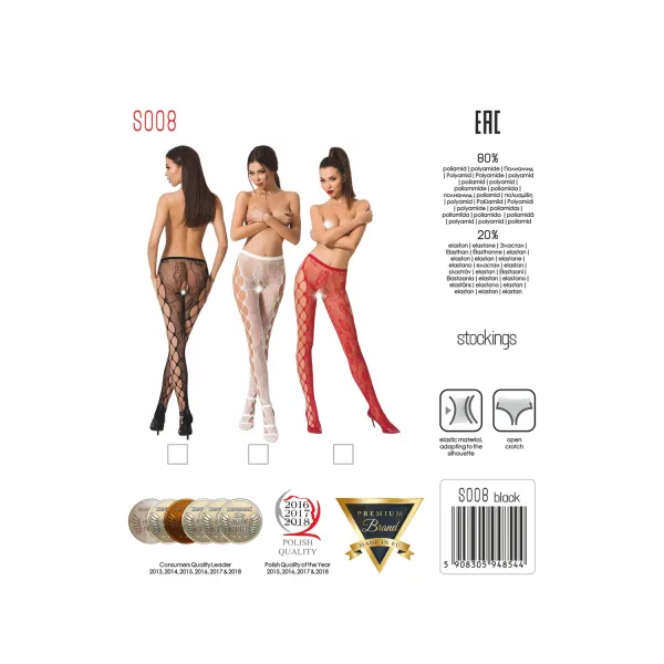 Ouvert Strumpfhose S008 weiß von Passion Erotic Line | Fesselliebe.de