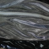 Schwarze Wetlook Beinstulpen S/3046 mit silbernen Kragen von Andalea Dessous | Fesselliebe.de