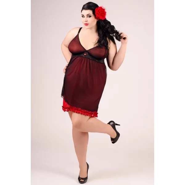 Schwarz/rotes Chemise E/2011 von Andalea Dessous | Fesselliebe.de