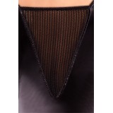 Schwarzes Wetlook Strapshemd M/1027 von Andalea Dessous | Fesselliebe.de