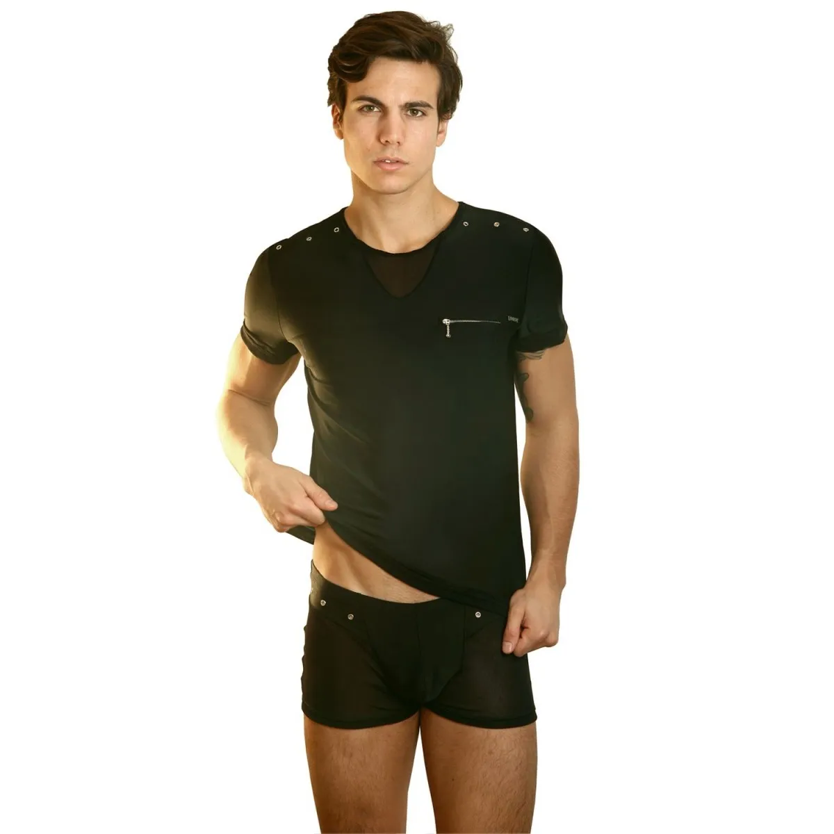 Schwarzes Herren T-Shirt Open Spirit von Look Me | Fesselliebe.de