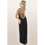 Schwarzes langes Kleid M/1068 von Andalea | Fesselliebe.de