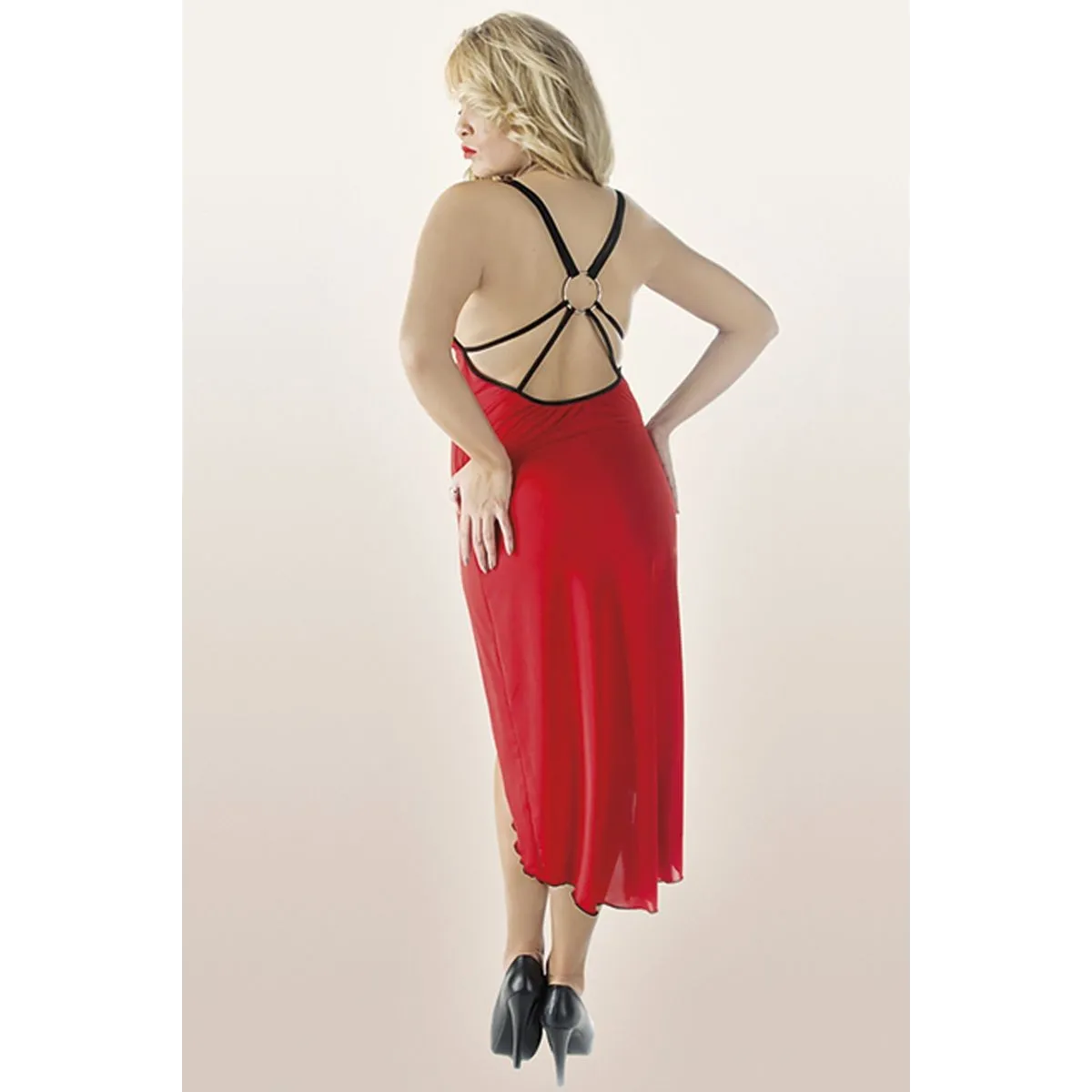 Rotes langes Kleid M/1073 von Andalea | Fesselliebe.de
