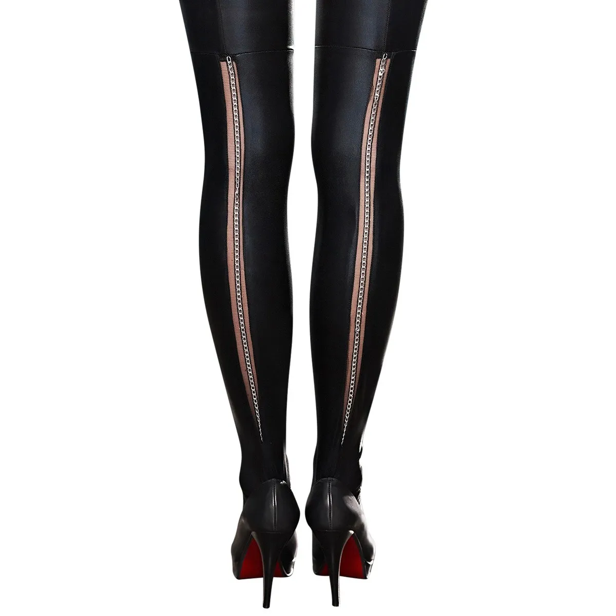 Schwarze Straps-Strümpfe A0190 von 7-Heaven | Fesselliebe.de