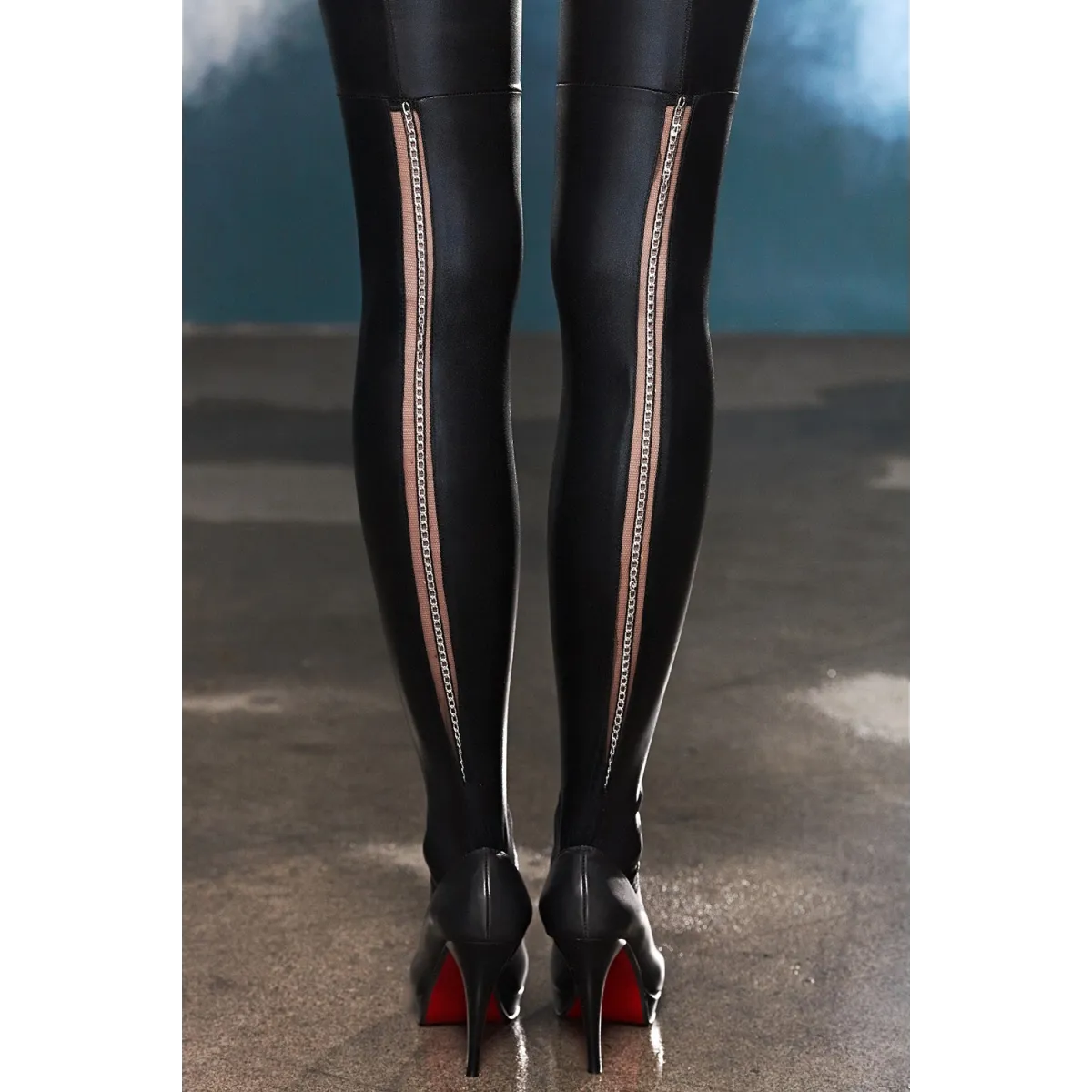 Schwarze Straps-Strümpfe A0190 von 7-Heaven | Fesselliebe.de