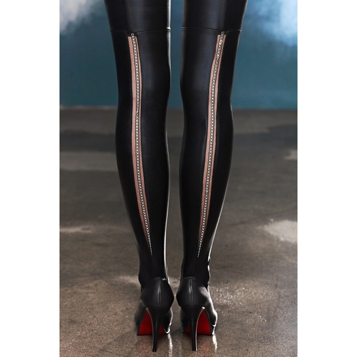 Schwarze Straps-Strümpfe A0190 von 7-Heaven | Fesselliebe.de