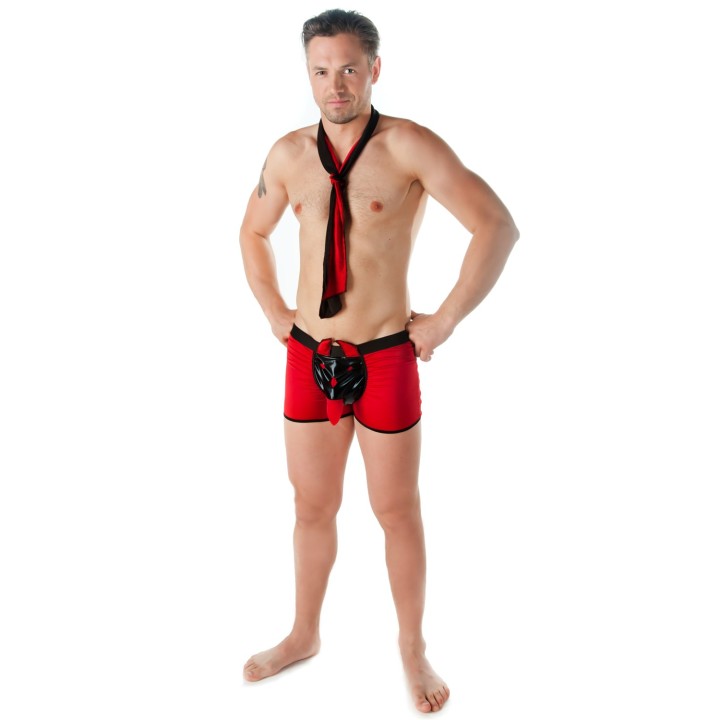 Rot/schwarzer Boxershorts SW/108 Andalea Sexy Work Kollektion | Fesselliebe.de