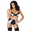 Schwarz/weißes Straps-Set Larisa von Passion