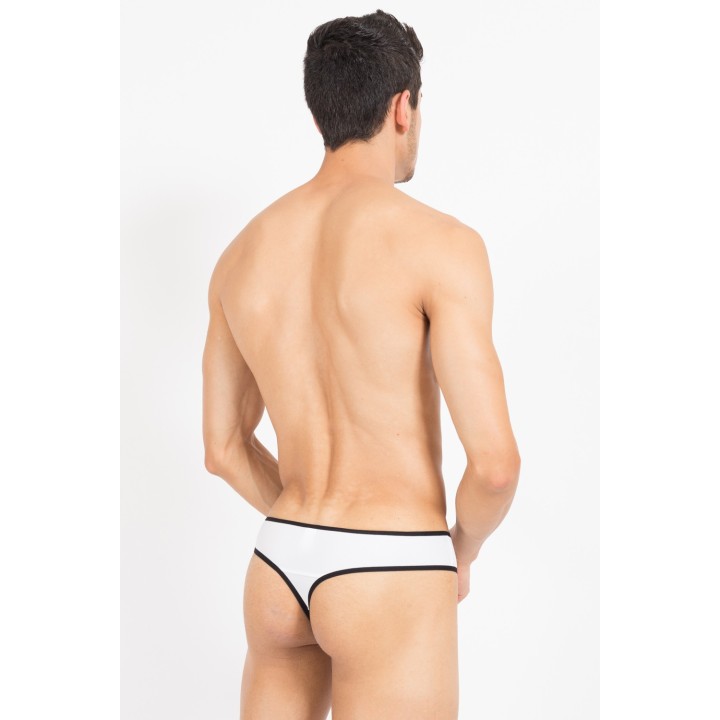 Weiß/schwarzer Männer String Mixing 43-57 von Look Me | Fesselliebe.de