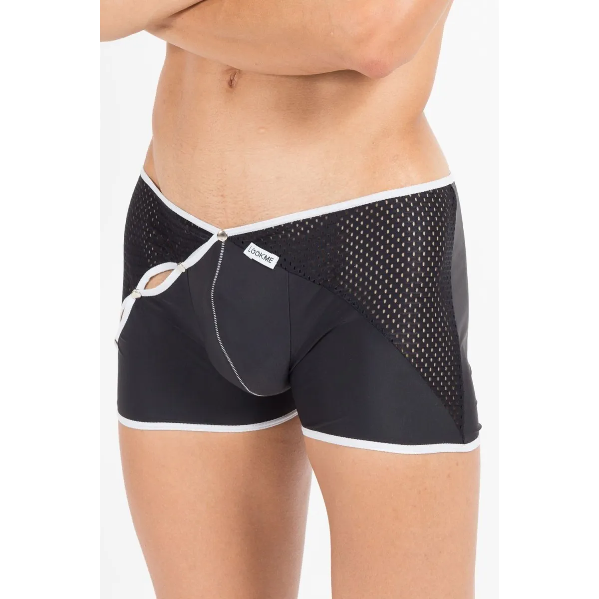 Schwarz/weißer Herren-Boxer Mixing 43-67 von Look Me | Fesselliebe.de