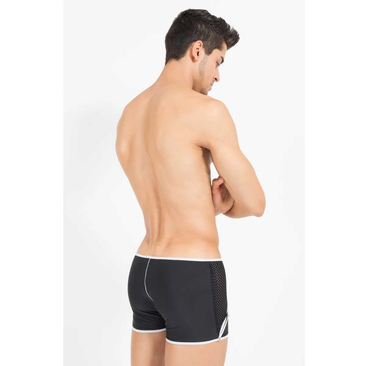 Schwarz/weißer Herren-Boxer Mixing 43-67 von Look Me | Fesselliebe.de