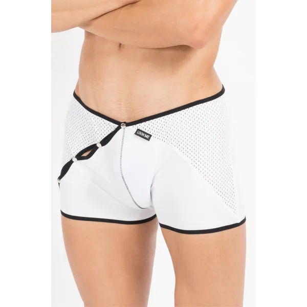Weiß/schwarzer Herren-Boxer Mixing 43-67 von Look Me | Fesselliebe.de