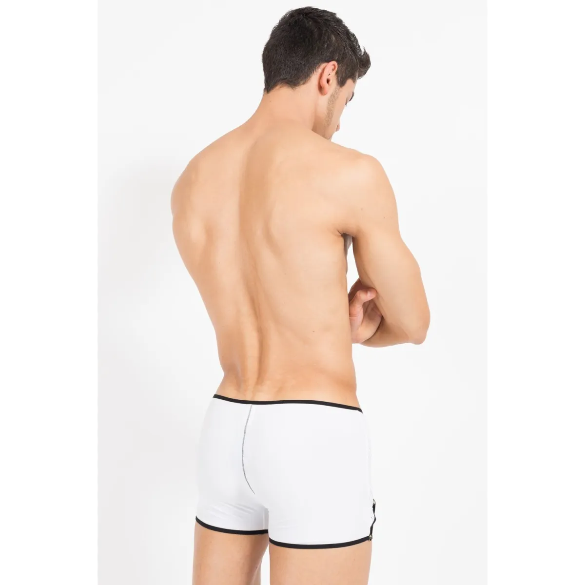 Weiß/schwarzer Herren-Boxer Mixing 43-67 von Look Me | Fesselliebe.de