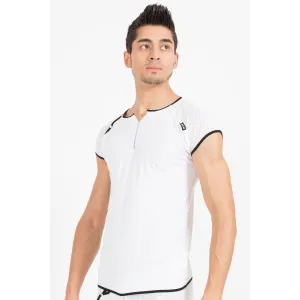 Weiß/schwarzes V-Shirt Mixing 43-77 von Look Me | Fesselliebe.de