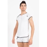 Weiß/schwarzes V-Shirt Mixing 43-77 von Look Me | Fesselliebe.de