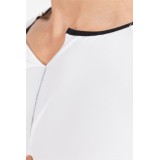 Weiß/schwarzes V-Shirt Mixing 43-77 von Look Me | Fesselliebe.de