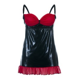 Schwarzes Wetlook Chemise SB/1011 Sexy Base Kollektion by Andalea | Fesselliebe.de