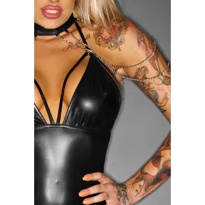 Schwarzer Straps-Body F109 von Noir Handmade ImMoral Kollektion