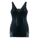Schwarzes Wetlook Chemise SB/1002 Sexy Base Kollektion by Andalea | Fesselliebe.de