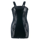 Schwarzes Wetlook Chemise SB/1004 Sexy Base Kollektion by Andalea | Fesselliebe.de