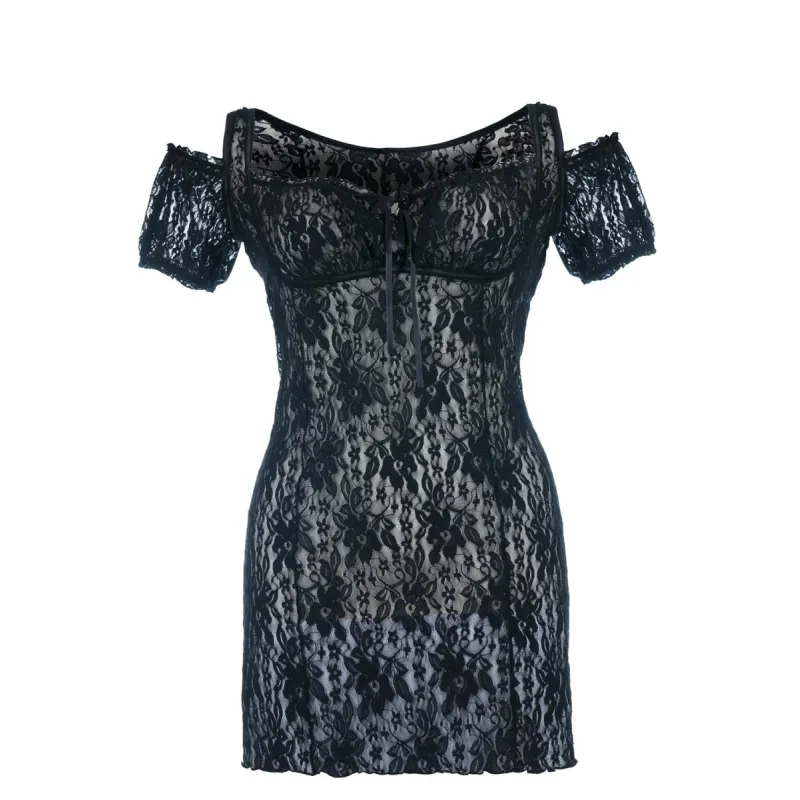 Schwarzes Chemise SB/1007 Sexy Base Kollektion by Andalea | Fesselliebe.de