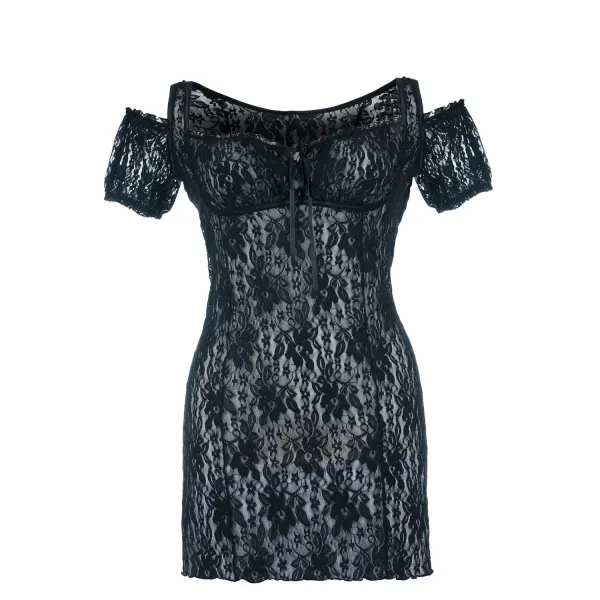 Schwarzes Chemise SB/1007 Sexy Base Kollektion by Andalea | Fesselliebe.de