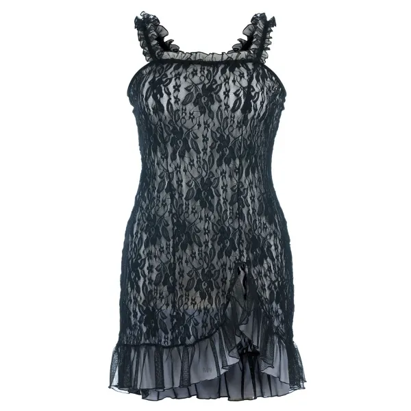 Schwarzes Chemise SB/1009 Sexy Base Kollektion by Andalea | Fesselliebe.de