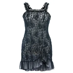 Schwarzes Chemise SB/1009 Sexy Base Kollektion by Andalea | Fesselliebe.de