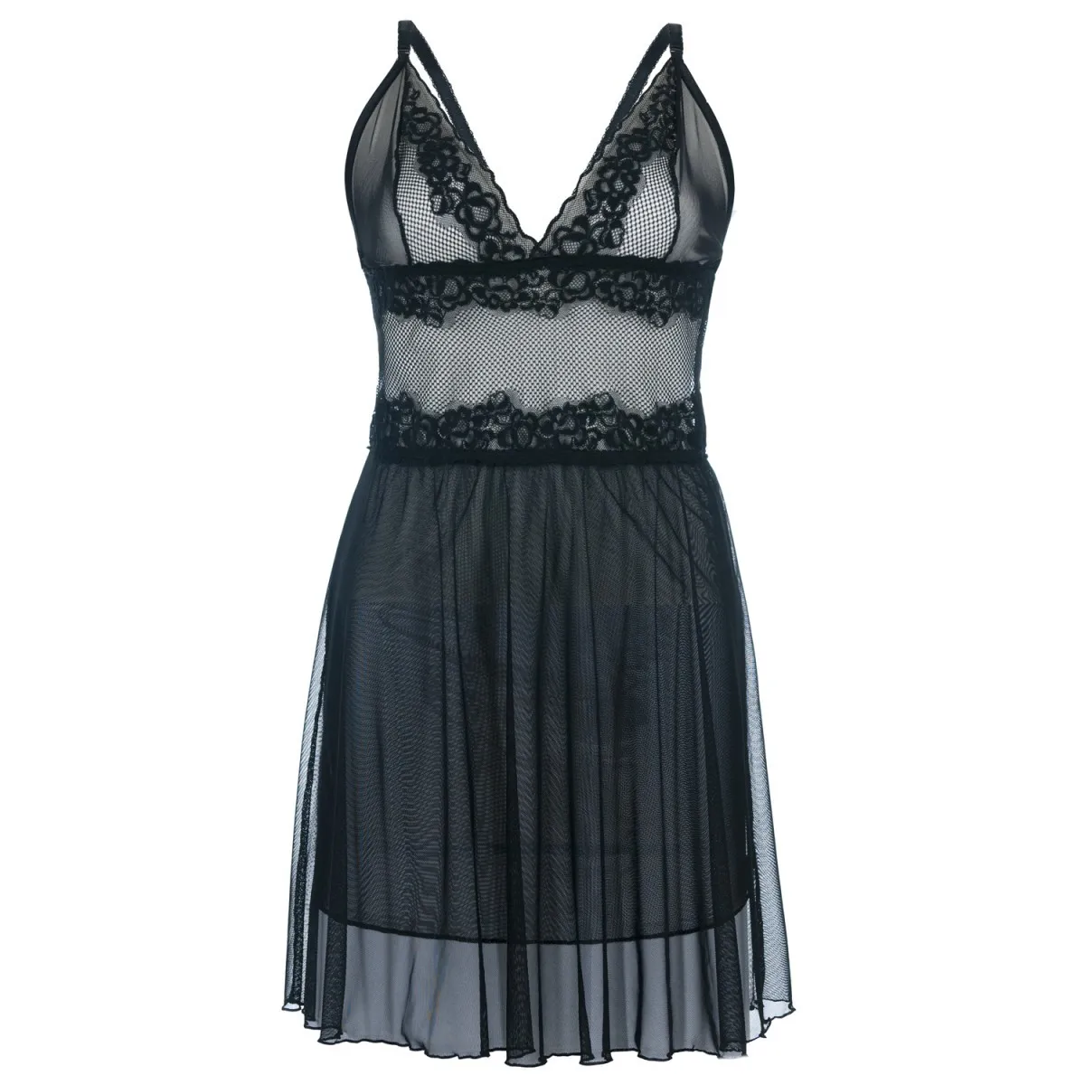 Schwarzes Chemise SB/1010 Sexy Base Kollektion by Andalea | Fesselliebe.de