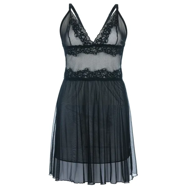 Schwarzes Chemise SB/1010 Sexy Base Kollektion by Andalea | Fesselliebe.de