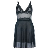 Schwarzes Chemise SB/1010 Sexy Base Kollektion by Andalea | Fesselliebe.de
