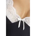 Schwarz/weißes Strapshemd Camille von Passion Plus Size
