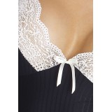 Schwarz/weißes Strapshemd Camille von Passion Plus Size | Fesselliebe.de